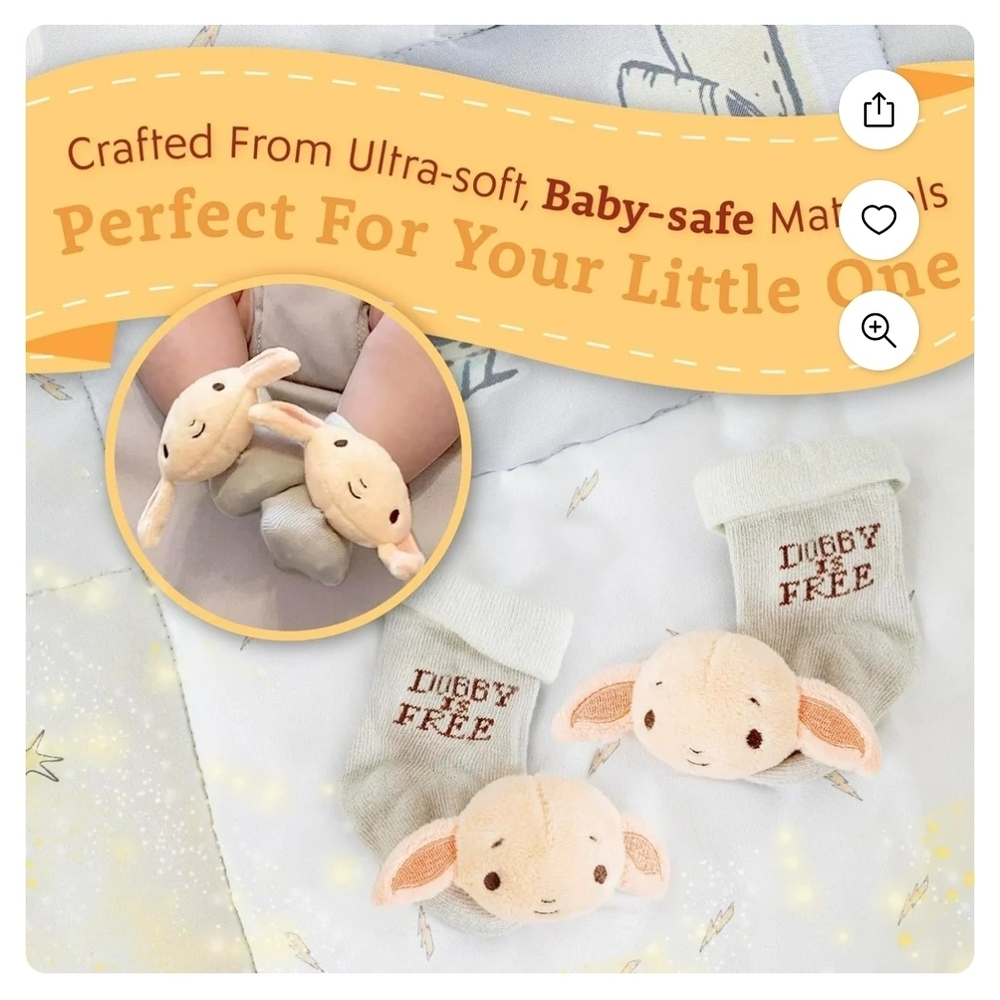 Harry Potter Dobby Plush Foot Rattles - Picture 2 of 3